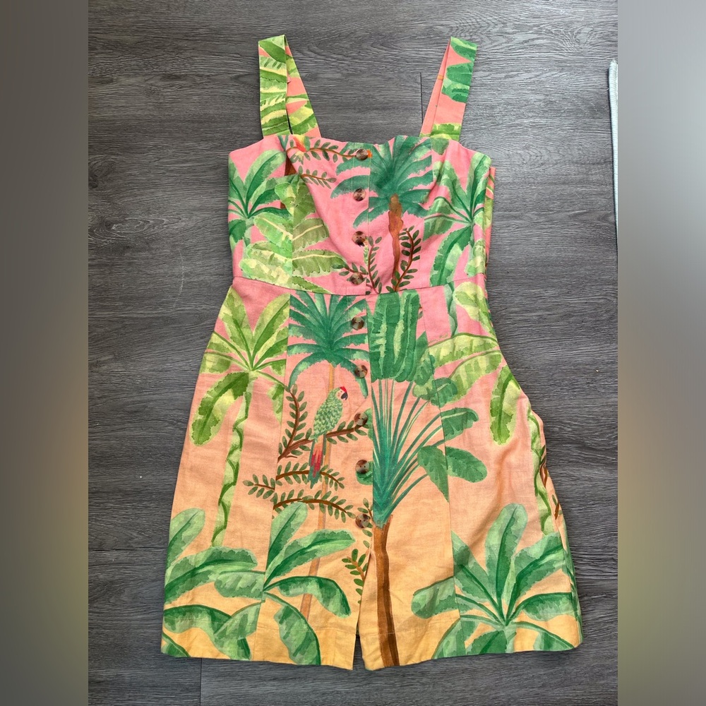 Anthropologie - Farm Rio Tropical Palm Mini Dress